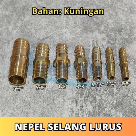 Jual NEPEL NEPLE SELANG KUNINGAN SAMBUNGAN LURUS HOSE NIPPLE 1 3 4 5 6 ...
