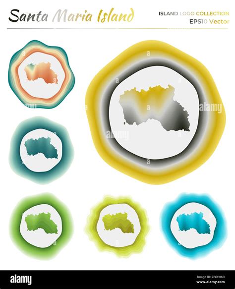 Santa Maria logo collection. Colorful badge of the island. Layers ...