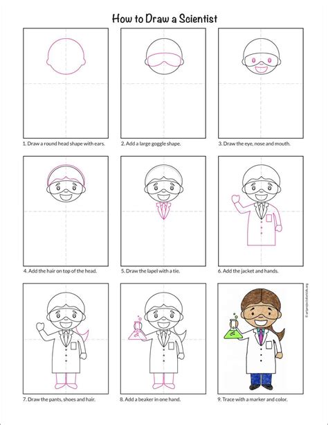 How to Draw a Scientist: Easy Step-by-Step Art Lesson for Kids