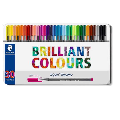 Staedtler Triplus Fineliner 30 Color Set In Meatal Box - Fineliners ...