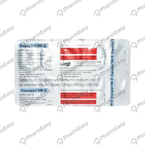Dapaglyn Sm 100/500mg Strip Of 10 Tablets: Uses, Side Effects, Price ...
