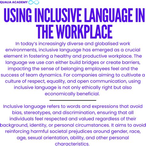 Importance of Inclusive Language in the Workplace - Qualia Academy