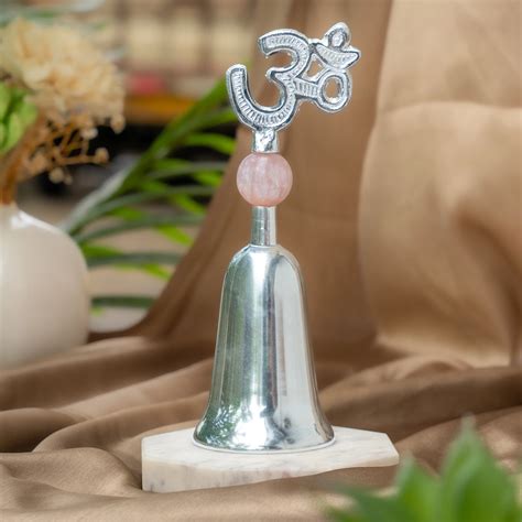 Buy German Silver Om Ghanti with Resin Ball - Spiritual Pooja | The ...