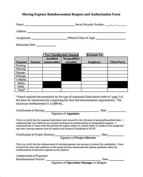 Image result for Expense Reimbursement Form Template