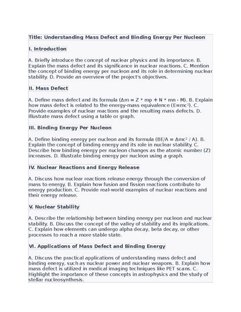 Title - Introduction A. Briefly introduce the concept of nuclear ...