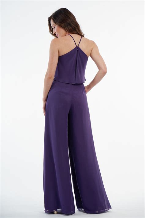 Purple Overlay Cross Neck Wide Leg Jumpsuit – ShObO
