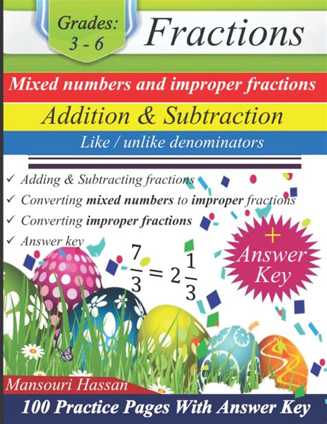 Fractions Mixed Numbers And Improper Fractions Fraction Addition And ...