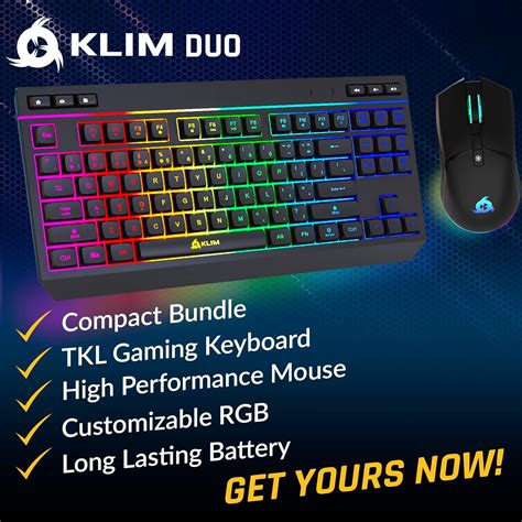 Buy KLIM Duo - New 2022 Wireless Gaming Keyboard and Mouse Combo ...