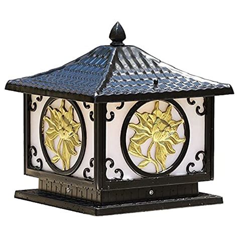 Buy Square Pile Lamp External Door Fence Lattice Post Light Chinese ...