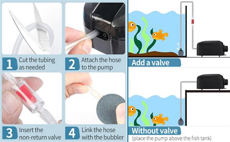 Boltz Aquarium Air Pump, Fish Tank Air Pump with Dual Outlet Adjustable ...