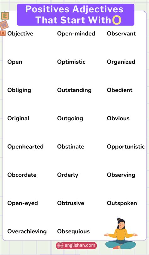 Positive Adjectives That Start With O | 200+ O Adj List