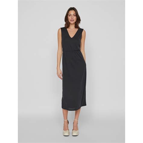Vila | Women's Modola Midi Jersey Dress | Black | SportsDirect.com