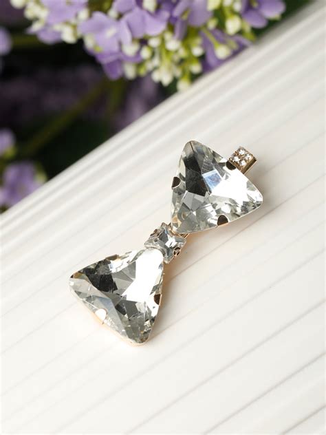 White Stones Rose Gold Plated Bow Hair Pin – Priyaasi