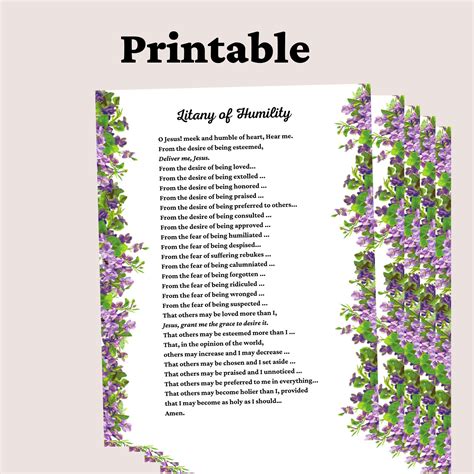 Image result for Litany of Humility Printable PDF