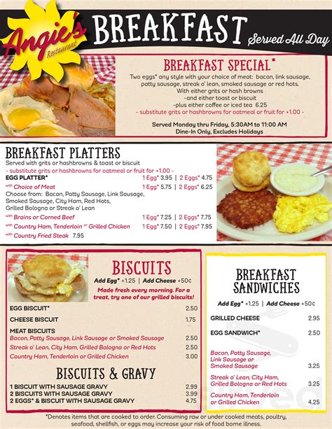 Angie's Restaurant menus in Garner, North Carolina, United States