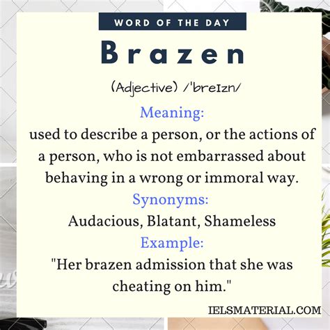 Brazen - Word Of The Day For IELTS
