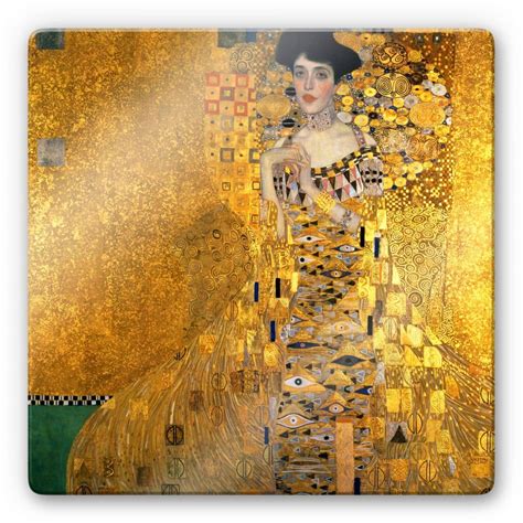 Kunstdruck Gustav Klimt Bildnis der Adele Bloch-Bauer auf Glas als Dekoration. Das Ölgemälde auf ...