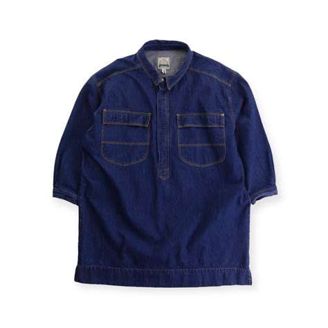 【COU】GAP oversized half zip denim shirt pullover -4422- | cv