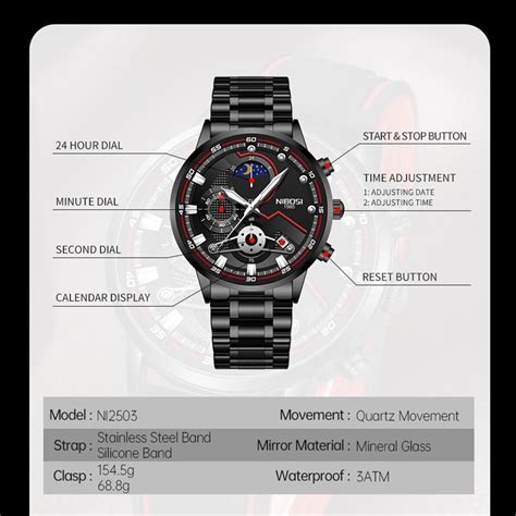 Buy Nibosi 2022 Men Watch Top Luxury Brand Quartz Mens Watches ...