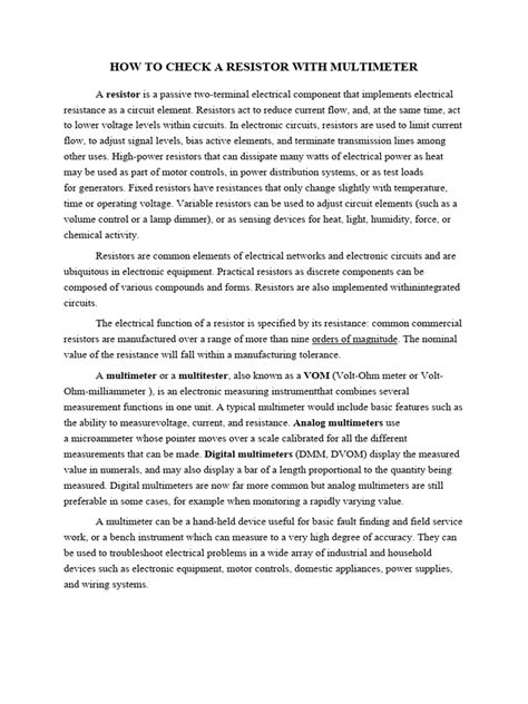 Use a Multimeter to Check a Resistor 的图像结果