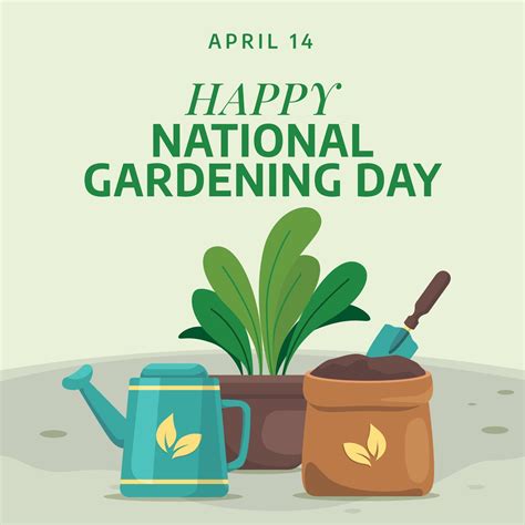 national gardening day. gardening vector illustration with watering can ...