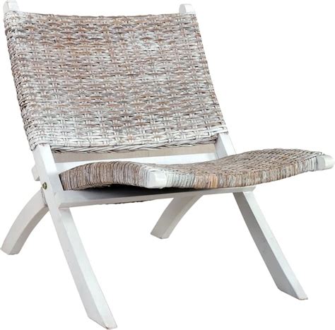 RINDIGOO Relaxing Chair White Natural Kubu Rattan and Solid India | Ubuy