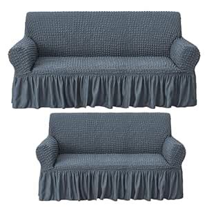 House of Quirk Turkish Bubble Frill Five Seater 3 + 2 Sofa Slipcovers ...