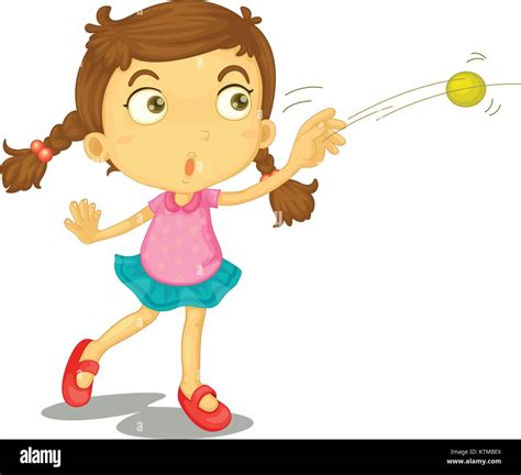 Girl throwing a ball Stock Vector Images - Alamy