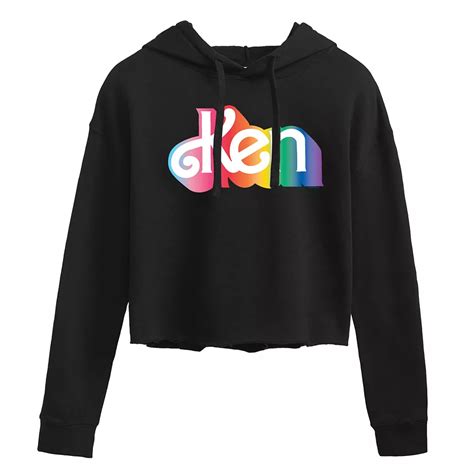 Juniors' Barbie Ken Logo Cropped Graphic Hoodie