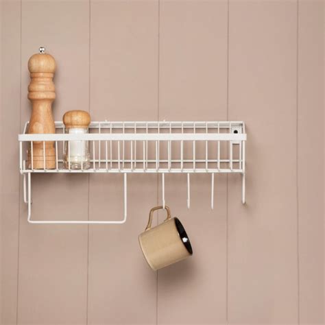 Buy Orion-Mattle White Solid Metal Wall Mounted Kitchen Stand Rack ...