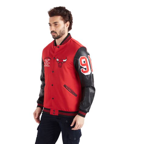 NBA - NBA Dennis Rodman Chicago Bulls Varsity Jacket 'Red' - NBA