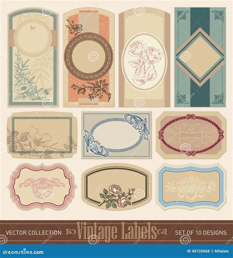 Vintage Blank Labels Set (vector) Stock Vector - Illustration of ...