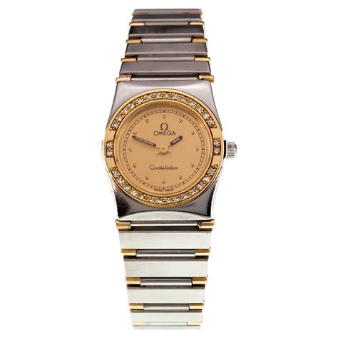 Omega MOP Diamonds 18k Rose Gold And Steel Constellation Women ...