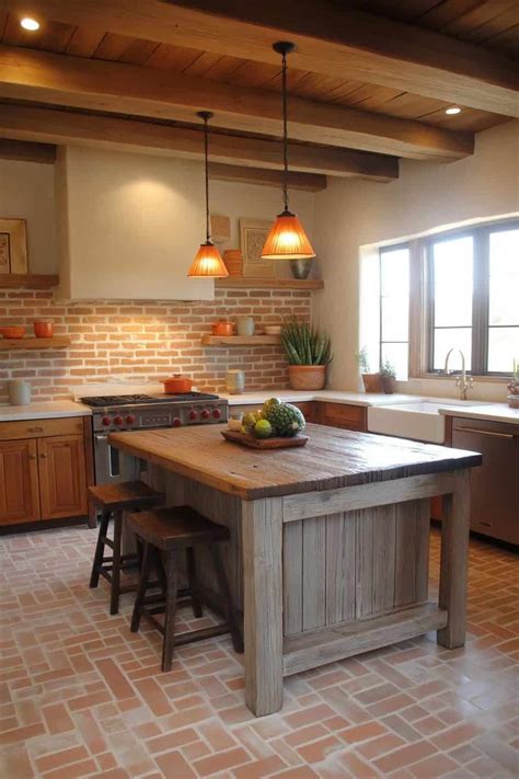 24 Brick Floor Kitchen Ideas for a Home With Timeless Style
