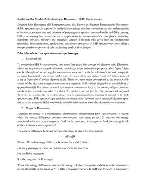 NMR spectroscopy - This non- destructive method has revolutionized our ...