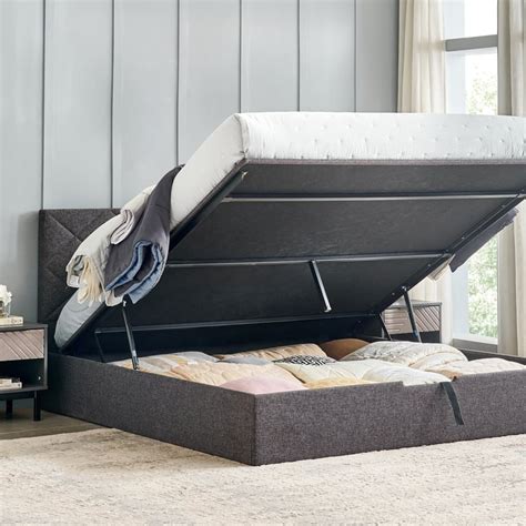 Buy Connect Diamond King Bed with Hydraulic Storage - Grey from Home ...