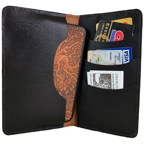 Oberon Design Large Leather Smartphone Wallet, Sunflower