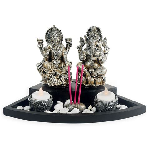 Buy Archies Polyresin Laxmi Ganesha Candle Holder (Black, 29 cm x 20.5 ...