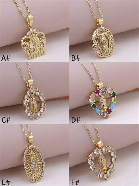 2024 Classic Versatile Rainbow 6 Types Virgin Mary Religion Pendant ...