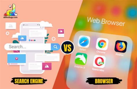 Image result for Difference Between Web Browser Search Engine