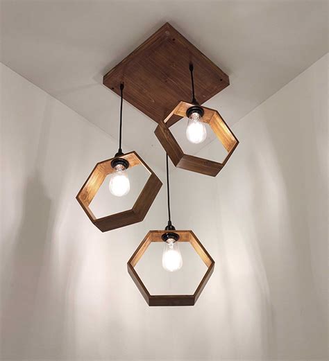 Buy Hexagram Brown Cluster Hanging Lamp | New Launches Table Lamp ...