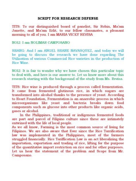 Image result for Research Script Sample