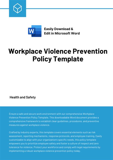 Workplace Violence Prevention Program Template - prntbl ...