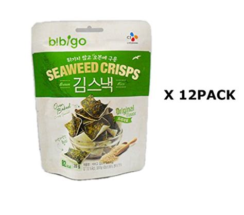 Buy Bibigo Original Flavor Roasted Seaweed Crisps Snack 20g(0.71oz) 12 ...