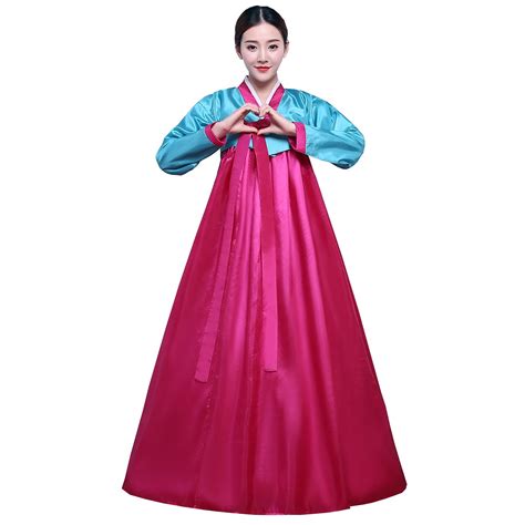 Buy Ez-sofei Women Traditional Long Sleeve Korean Hanbok Dress Wedding ...