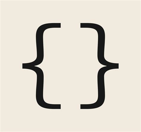 Curly braces symbol and dobule braces, symmetric sign for text quote ...