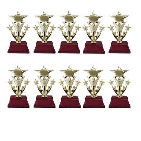 JUZ4U Top Stars Set of 10 Pcs Combo Trophies for Winners appreciations ...