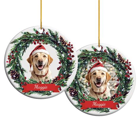 Amazon.com: ALBK Personalized Dog Photo Christmas Ornaments - Custom ...