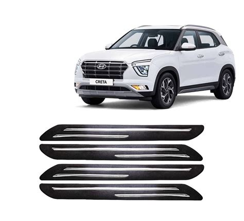 Car Bumper Guard for Hyundai Creta (New-2020) - (Chrome Strip) : Amazon ...