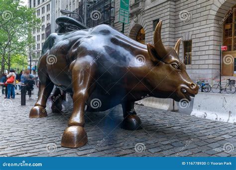 The Charging Bull Statue in Downtown Manhattan on Wall Street in New ...